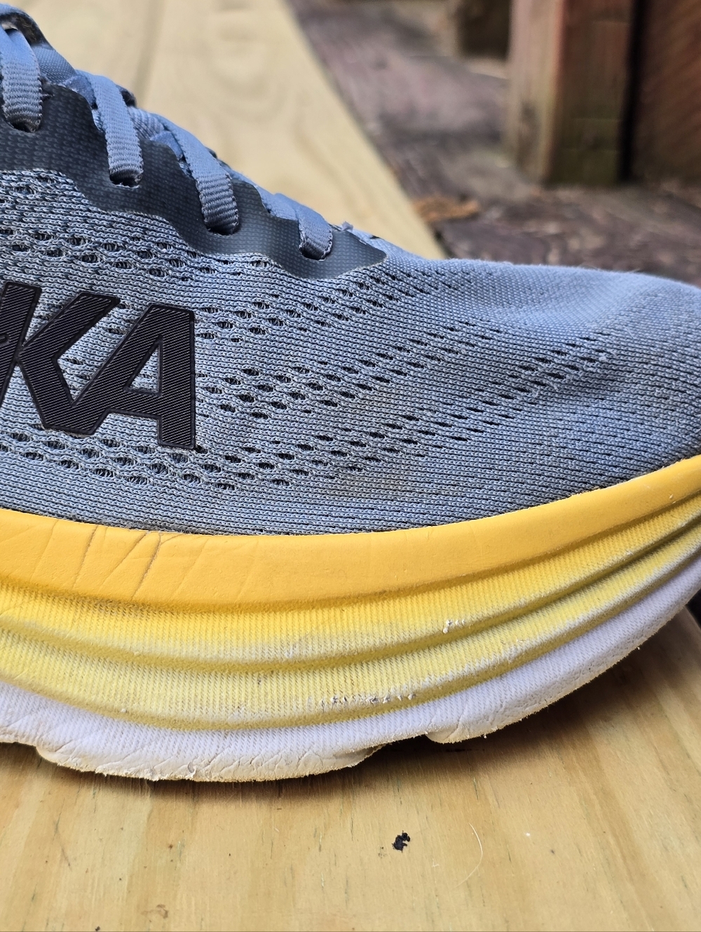Hoka, Mens Bondi 8 Running Shoe, Goblin Blue/Mountain Spring, Sz 9.5 2E - Picture 10 of 16